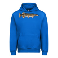 Cobalt Northern Pike Fish Illustrations Urban Hoodie - LillyAllenDesigns