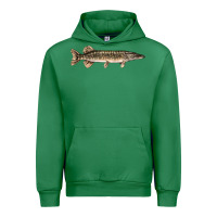 Emerald Northern Pike Fish Illustrations Urban Hoodie - LillyAllenDesigns
