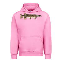 Fuchsia Pink Northern Pike Fish Illustrations Urban Hoodie - LillyAllenDesigns