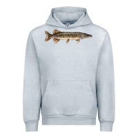 Heather Grey Northern Pike Fish Illustrations Urban Hoodie - LillyAllenDesigns