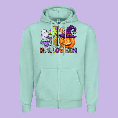 My First Halloween Zipper Hoodie Designed By Cowgirlartshop