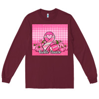 Burgundy tackle cancer pumpkins football and ribbon Long Sleeve Tee - Jasminsmagicworld
