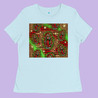 Our Lady Of Guadalupe Christmas Ladies Tee Designed By Jasminsmagicworld