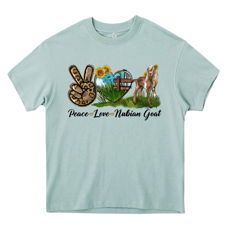 Peace Love Nubian Goat Heavy Core Tee by LillyAllenDesigns | Teevron
