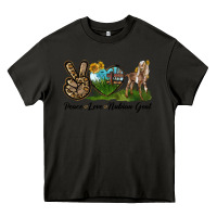 Asphalt Peace Love Nubian Goat Heavy Core Tee - LillyAllenDesigns