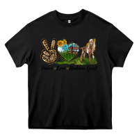 Black Peace Love Nubian Goat Heavy Core Tee - LillyAllenDesigns