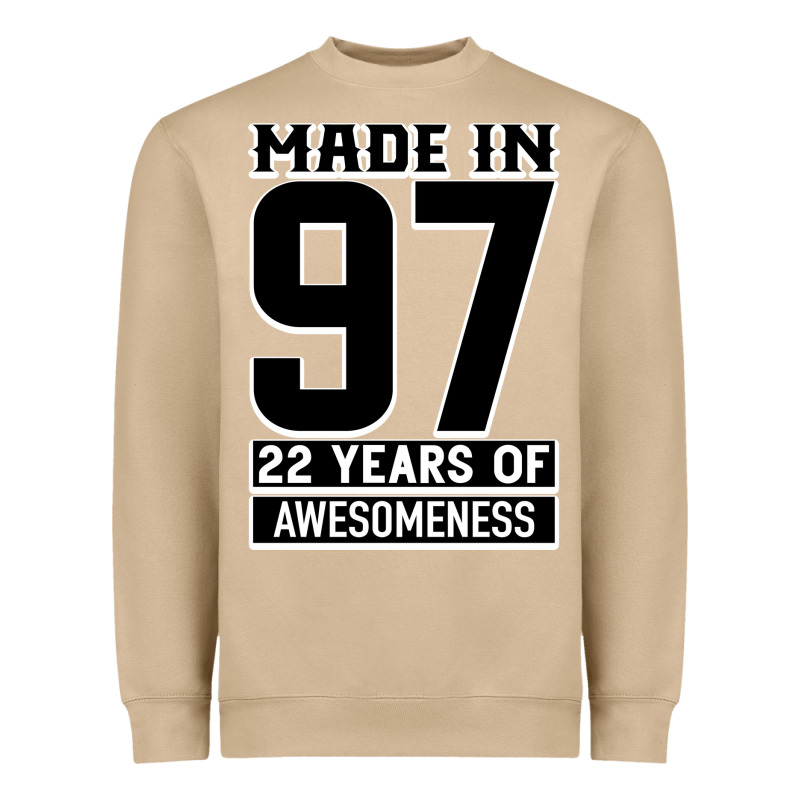 Made In 97 22 Years Of Awesomeness Heavyweight Sweatshirt by Bettercallsaul | Teevron