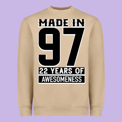Made In 97 22 Years Of Awesomeness Heavyweight Sweatshirt Designed By Bettercallsaul