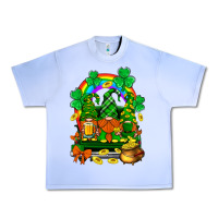 Grape Ice st. patricks gnomes truck with rainbow Urban Heavy Tee - BundleAndBundleShop