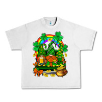 Lunar Rock st. patricks gnomes truck with rainbow Urban Heavy Tee - BundleAndBundleShop