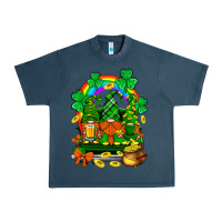 Midnight Navy st. patricks gnomes truck with rainbow Urban Heavy Tee - BundleAndBundleShop
