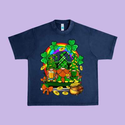 St. Patricks Gnomes Truck With Rainbow Urban Heavy Tee Designed By Bundleandbundleshop