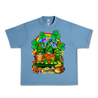 Pebble Blue st. patricks gnomes truck with rainbow Urban Heavy Tee - BundleAndBundleShop
