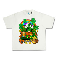 Pistachio st. patricks gnomes truck with rainbow Urban Heavy Tee - BundleAndBundleShop