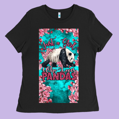 Just A Girl Who Loves Pandas Ladies Tee Designed By Lillyallendesigns