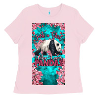 Bubblegum Pink just a girl who loves pandas Ladies Tee - LillyAllenDesigns
