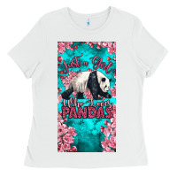 White just a girl who loves pandas Ladies Tee - LillyAllenDesigns