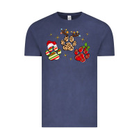 Vintage Denim christmas paws Vintage Tee - MaliasSmallBusiness