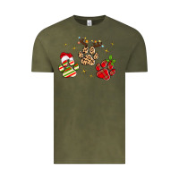 Vintage Olive christmas paws Vintage Tee - MaliasSmallBusiness