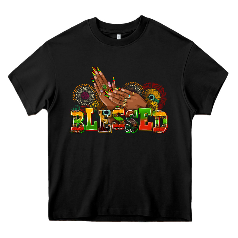 Blessed Afro Woman Hands Heavy Core Tee by AdoDesignShop | Teevron