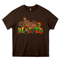Chocolate Brown blessed afro woman hands Heavy Core Tee - AdoDesignShop