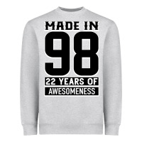 Heather Grey Made in 98 22 Years Of Awesomeness Heavyweight Sweatshirt - Bettercallsaul