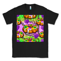 Black Mardi Gras king cake seamless pattern Classic Tee - BundleAndBundleShop