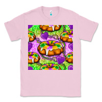 Bubblegum Pink Mardi Gras king cake seamless pattern Classic Tee - BundleAndBundleShop