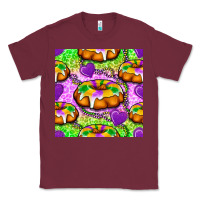 Burgundy Mardi Gras king cake seamless pattern Classic Tee - BundleAndBundleShop