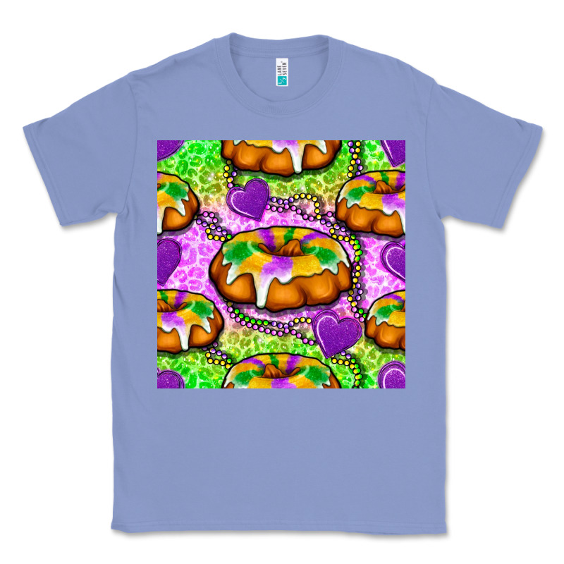 Mardi Gras King Cake Seamless Pattern Classic Tee by BundleAndBundleShop | Teevron