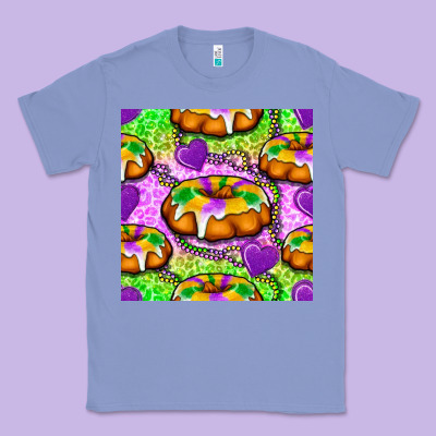 Mardi Gras King Cake Seamless Pattern Classic Tee Designed By Bundleandbundleshop