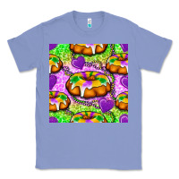 Colony Blue Mardi Gras king cake seamless pattern Classic Tee - BundleAndBundleShop
