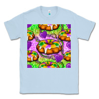Dusty Blue Mardi Gras king cake seamless pattern Classic Tee - BundleAndBundleShop