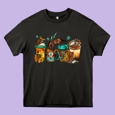 Rodeo Coffee Heavy Core Tee Designed By Jasminsmagicworld
