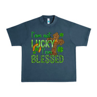 Midnight Navy I Am Not Lucky I Am Blessed St. Patricks Urban Heavy Tee - BundleAndBundleShop