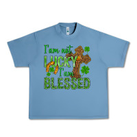Pebble Blue I Am Not Lucky I Am Blessed St. Patricks Urban Heavy Tee - BundleAndBundleShop