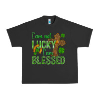 Pigment Black I Am Not Lucky I Am Blessed St. Patricks Urban Heavy Tee - BundleAndBundleShop