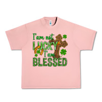 Salmon I Am Not Lucky I Am Blessed St. Patricks Urban Heavy Tee - BundleAndBundleShop
