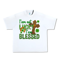White I Am Not Lucky I Am Blessed St. Patricks Urban Heavy Tee - BundleAndBundleShop