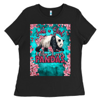 Black just a girl who loves pandas Ladies Tee - LillyAllenDesigns