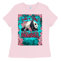 Bubblegum Pink just a girl who loves pandas Ladies Tee - LillyAllenDesigns