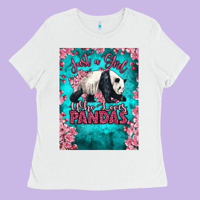 Just A Girl Who Loves Pandas Ladies Tee Designed By Lillyallendesigns