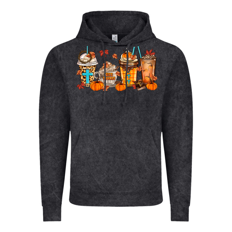 Give Thanks Coffee Cups Vintage Hoodie by MaliasSmallBusiness | Teevron