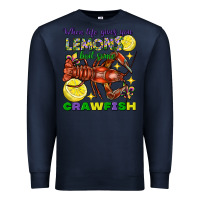 Navy When life gives you lemons boil some crawfish Premium Sweatshirt - FaDigitalArtStudio