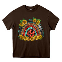 Chocolate Brown ladybuy  rainbow Heavy Core Tee - BarkalooDesign
