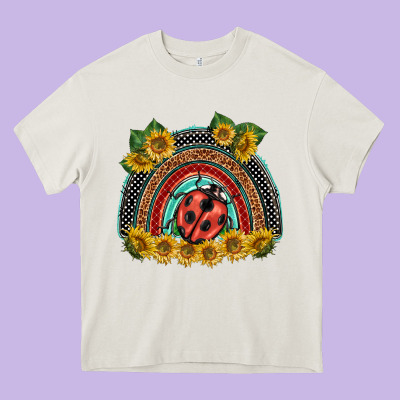 Ladybuy  Rainbow Heavy Core Tee Designed By Barkaloodesign