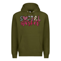 Army Green social worker Premium Hoodie - OliviaCreatesArt