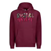 Burgundy social worker Premium Hoodie - OliviaCreatesArt
