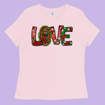 Our Lady Of Guadalupe Christmas Love Ladies Tee Designed By Jasminsmagicworld
