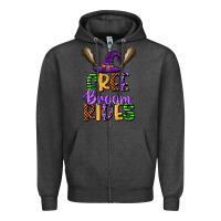 Charcoal Heather free broom rides Zipper Hoodie - CowGirlArtShop
